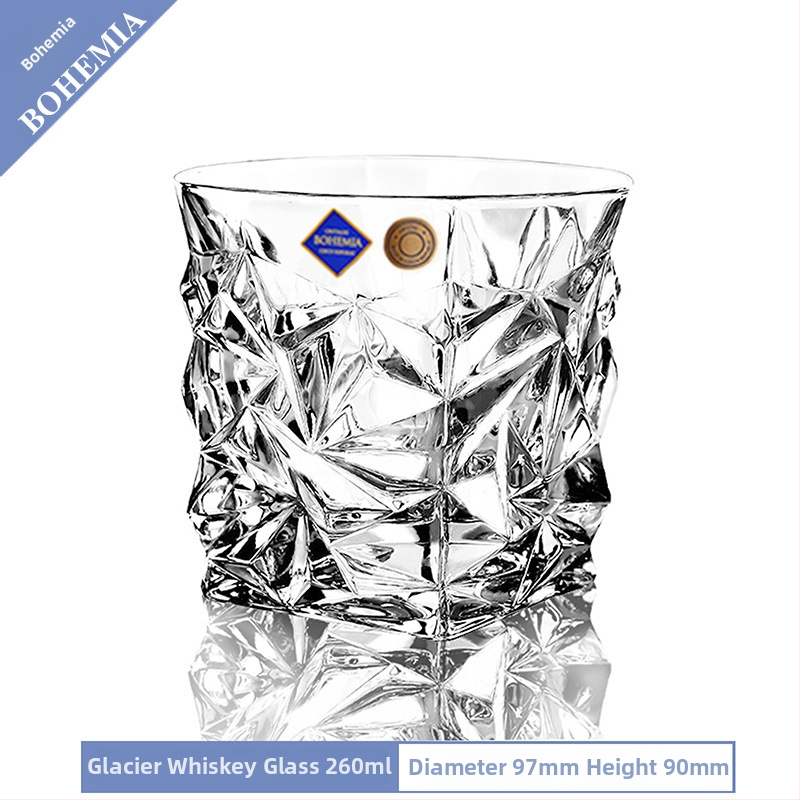 Pahar de whisky din cristal, cu posibilitate de imprimare a logo-ului, ambalat într-o cutie de carton