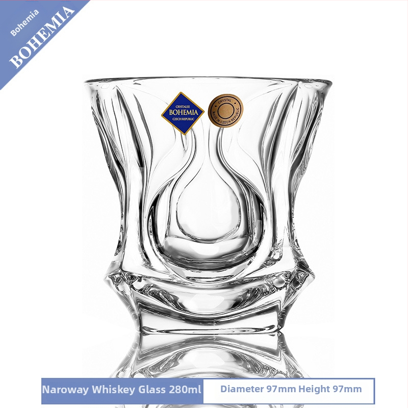 Pahar de whisky din cristal, cu posibilitate de imprimare a logo-ului, ambalat într-o cutie de carton
