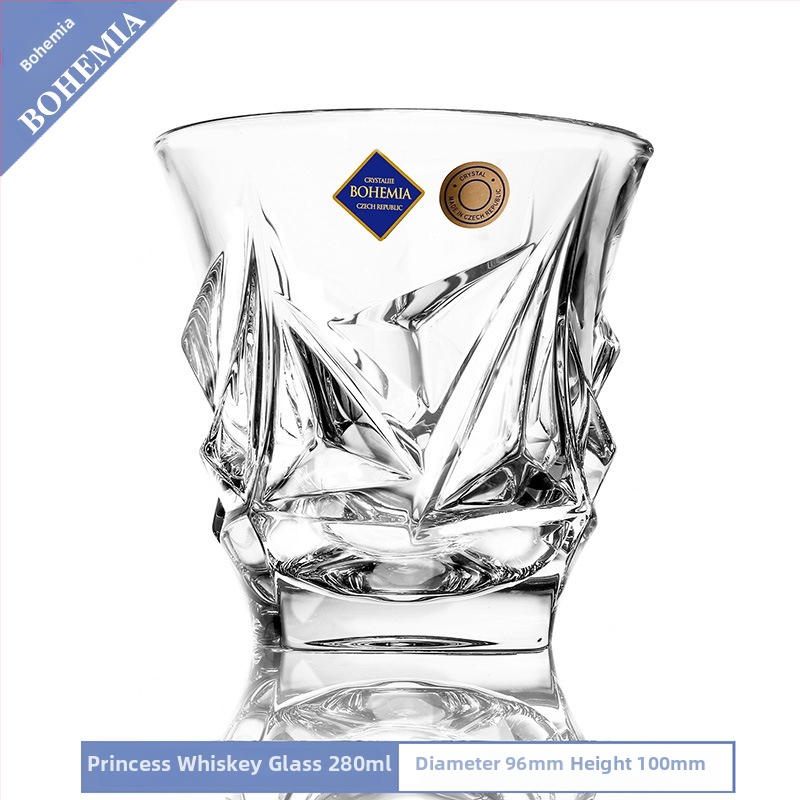 Pahar de whisky din cristal, cu posibilitate de imprimare a logo-ului, ambalat într-o cutie de carton