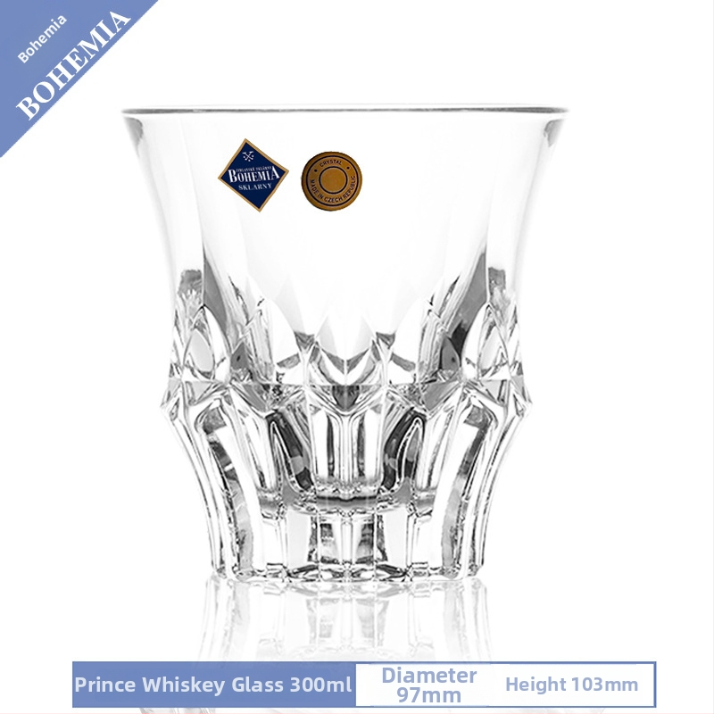 Pahar de whisky din cristal, cu posibilitate de imprimare a logo-ului, ambalat într-o cutie de carton