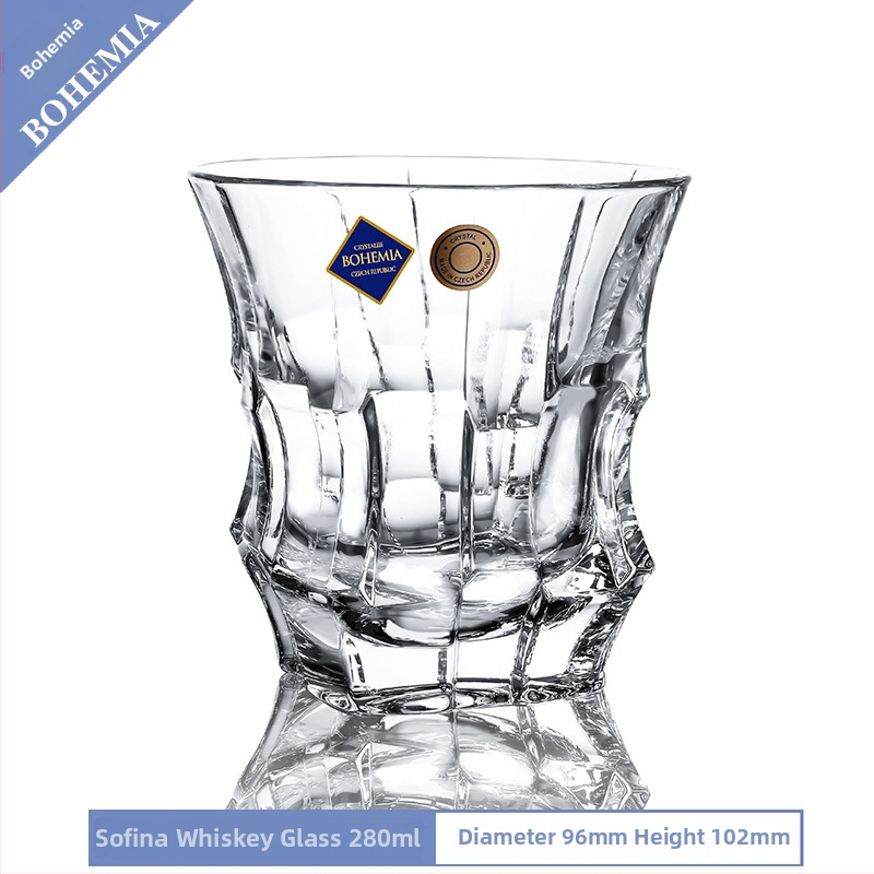 Pahar de whisky din cristal, cu posibilitate de imprimare a logo-ului, ambalat într-o cutie de carton