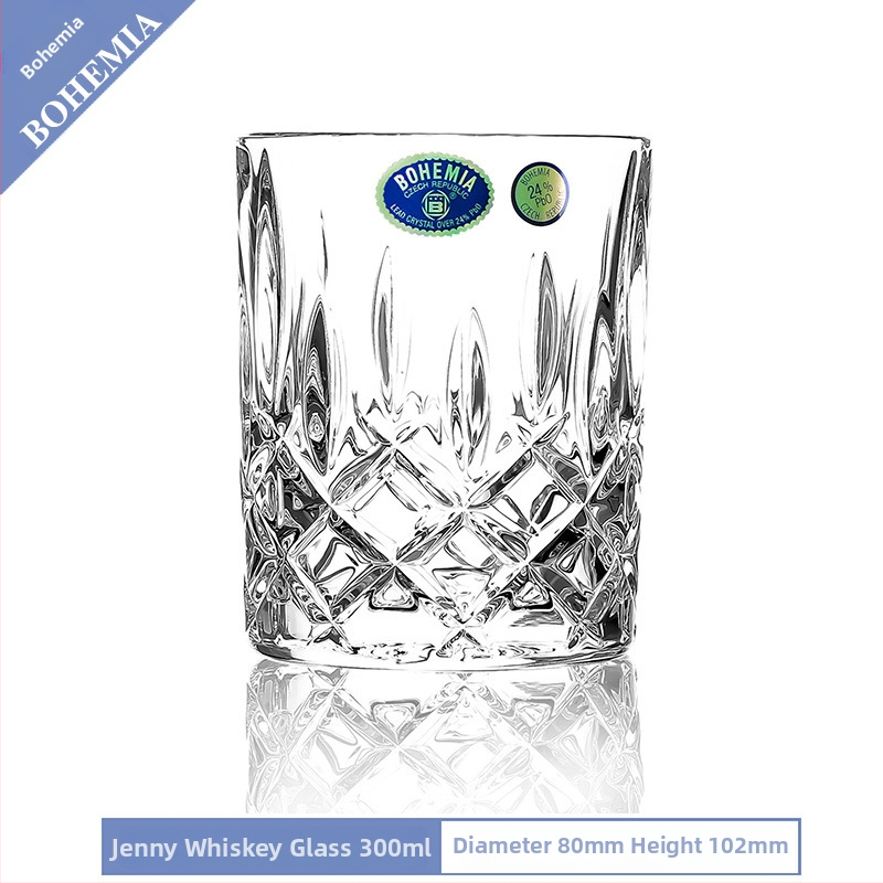 Pahar de whisky din cristal, cu posibilitate de imprimare a logo-ului, ambalat într-o cutie de carton