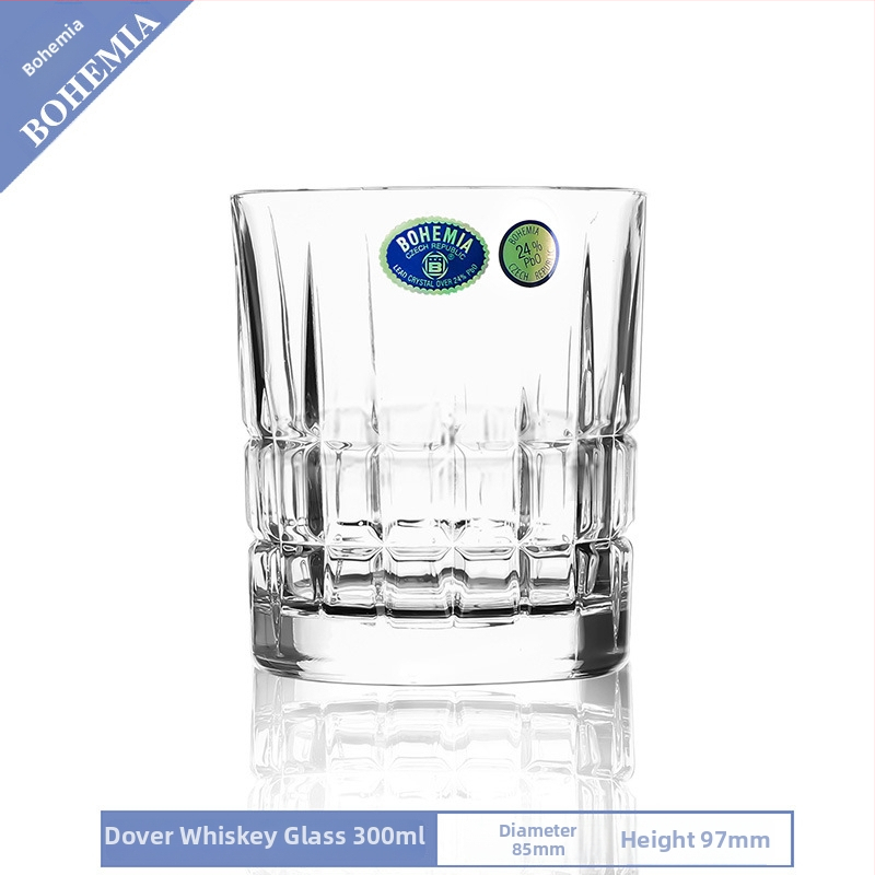 Pahar de whisky din cristal, cu posibilitate de imprimare a logo-ului, ambalat într-o cutie de carton