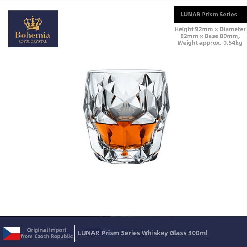 Pahar de whisky din cristal, cu posibilitate de imprimare a logo-ului, ambalat într-o cutie de carton