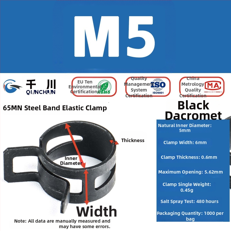 Plastový rýchlouzáver pre potrubie — pre vodu, olej a plyn; RoHS kompatibilný; nastaviteľný; značka Qianchuan; odolnosť voči soľnému postreku 480 h