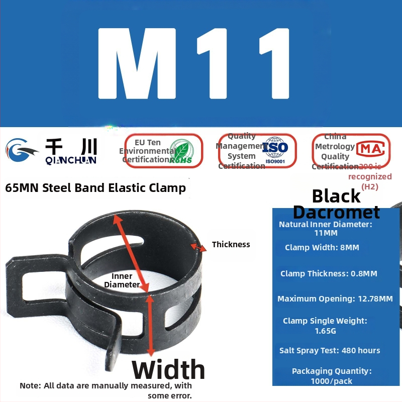 Plastový rýchlouzáver pre potrubie — pre vodu, olej a plyn; RoHS kompatibilný; nastaviteľný; značka Qianchuan; odolnosť voči soľnému postreku 480 h