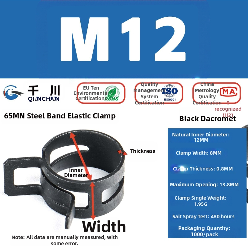 Plastový rýchlouzáver pre potrubie — pre vodu, olej a plyn; RoHS kompatibilný; nastaviteľný; značka Qianchuan; odolnosť voči soľnému postreku 480 h