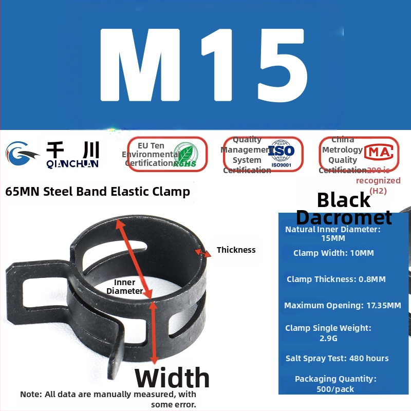 Plastový rýchlouzáver pre potrubie — pre vodu, olej a plyn; RoHS kompatibilný; nastaviteľný; značka Qianchuan; odolnosť voči soľnému postreku 480 h