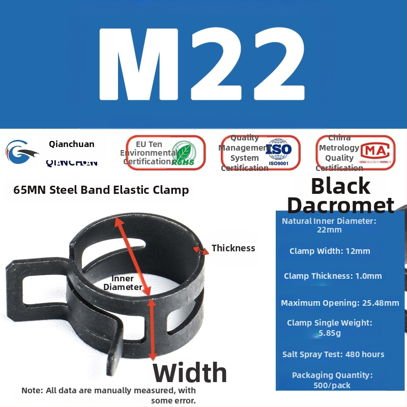 Plastový rýchlouzáver pre potrubie — pre vodu, olej a plyn; RoHS kompatibilný; nastaviteľný; značka Qianchuan; odolnosť voči soľnému postreku 480 h