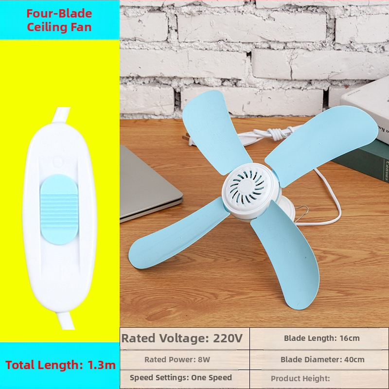 Malý stropný ventilátor pre internát – AC napájanie, 220V, 10W, hluk 36–45 dB, vhodný pre priestory do 10 m²