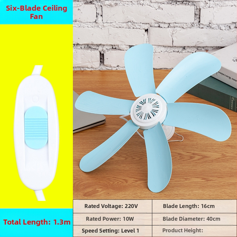 Malý stropný ventilátor pre internát – AC napájanie, 220V, 10W, hluk 36–45 dB, vhodný pre priestory do 10 m²