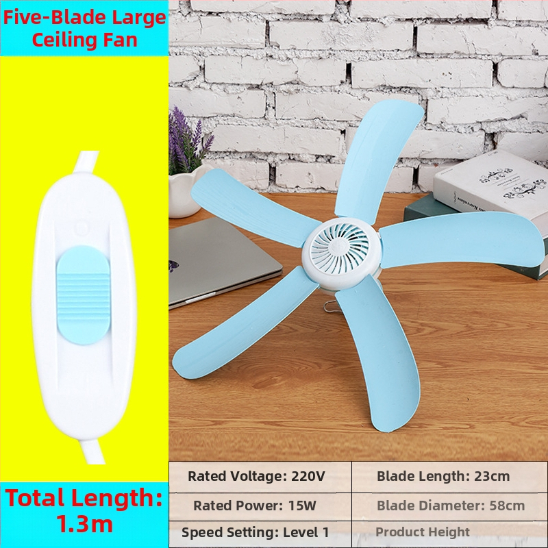 Malý stropný ventilátor pre internát – AC napájanie, 220V, 10W, hluk 36–45 dB, vhodný pre priestory do 10 m²