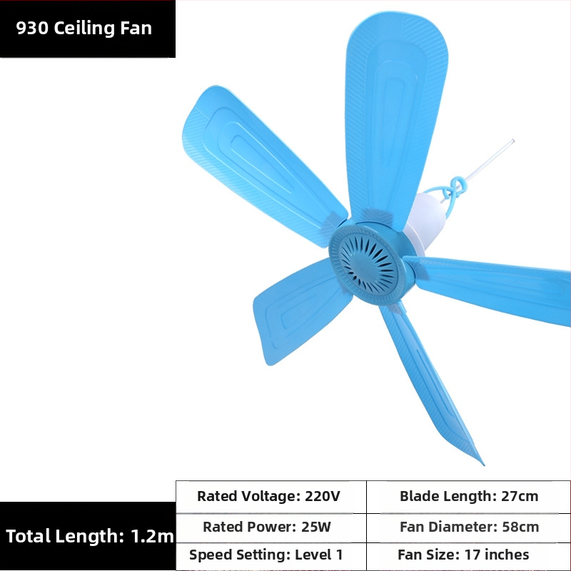 Malý stropný ventilátor pre internát – AC napájanie, 220V, 10W, hluk 36–45 dB, vhodný pre priestory do 10 m²