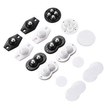 Elaborate 4 role universale, montaj fără găuri, cu adeziv, Tip A, pentru coșuri de gunoi, cutii de depozitare, ghivece, noptiere