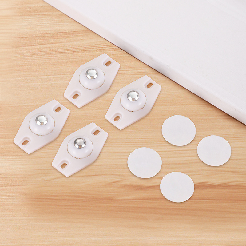 Elaborate 4 role universale, montaj fără găuri, cu adeziv, Tip A, pentru coșuri de gunoi, cutii de depozitare, ghivece, noptiere