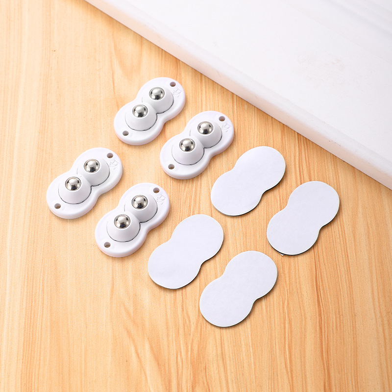 Elaborate 4 role universale, montaj fără găuri, cu adeziv, Tip A, pentru coșuri de gunoi, cutii de depozitare, ghivece, noptiere