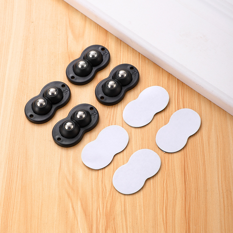 Elaborate 4 role universale, montaj fără găuri, cu adeziv, Tip A, pentru coșuri de gunoi, cutii de depozitare, ghivece, noptiere