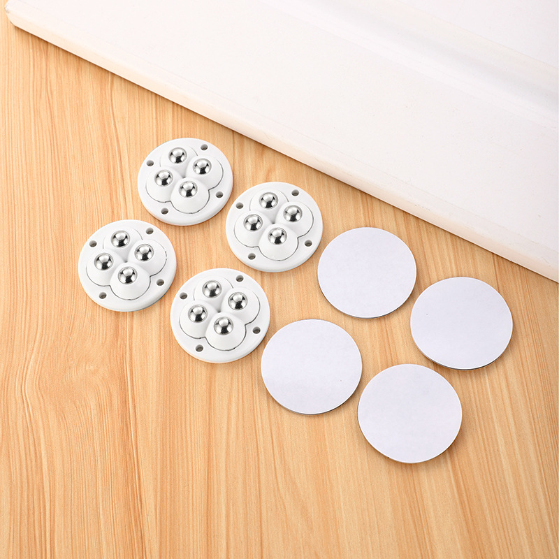 Elaborate 4 role universale, montaj fără găuri, cu adeziv, Tip A, pentru coșuri de gunoi, cutii de depozitare, ghivece, noptiere