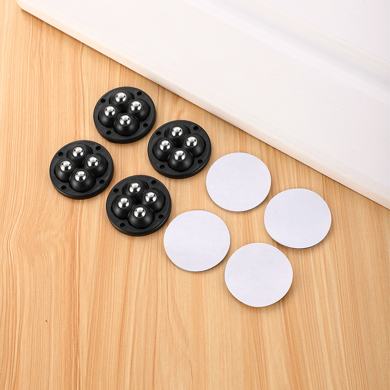 Elaborate 4 role universale, montaj fără găuri, cu adeziv, Tip A, pentru coșuri de gunoi, cutii de depozitare, ghivece, noptiere