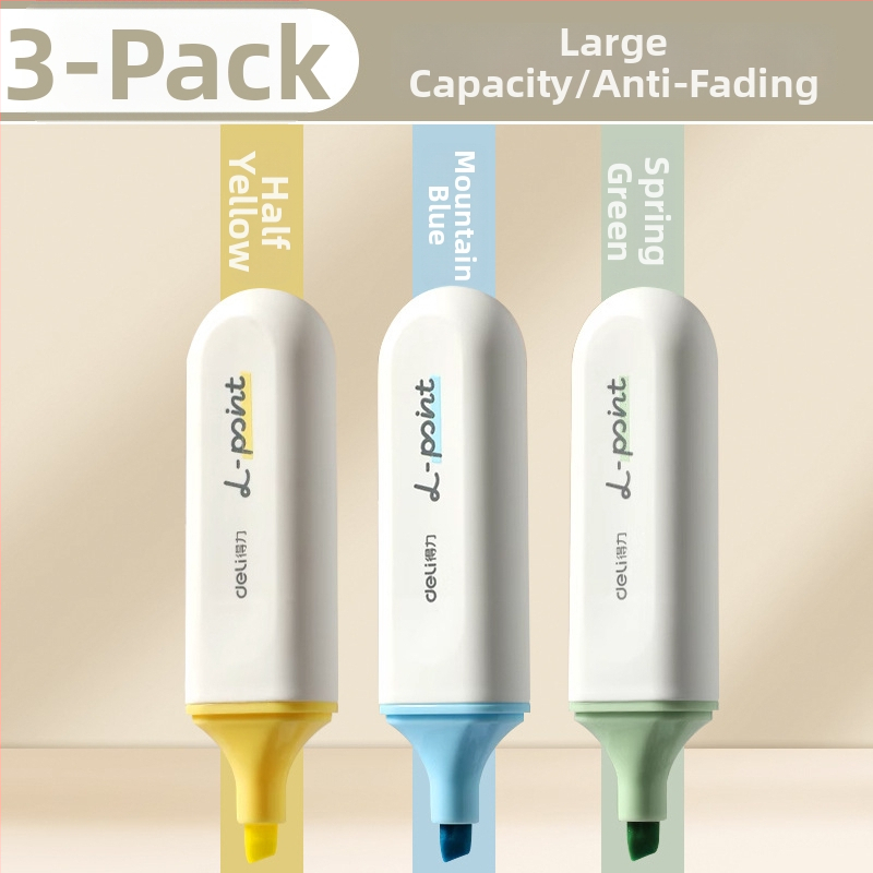 Deli zvýrazňovač pre študentov – sada 12 kusov, šikmý hrot, plastové puzdro, model Dl-ygb-04620, nevymazateľný