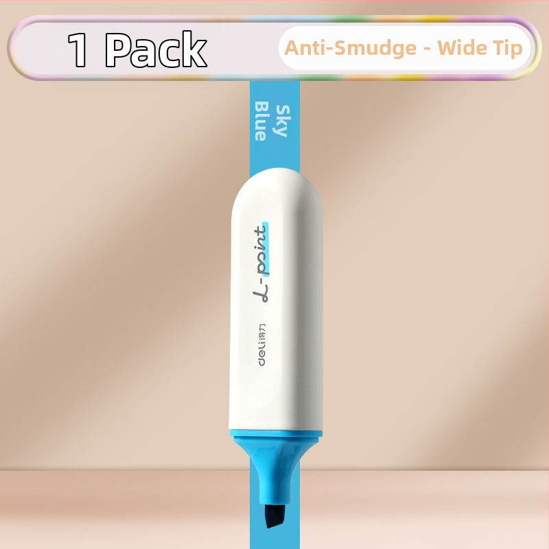 Deli zvýrazňovač pre študentov – sada 12 kusov, šikmý hrot, plastové puzdro, model Dl-ygb-04620, nevymazateľný