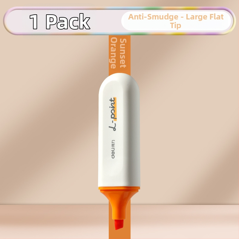 Deli zvýrazňovač pre študentov – sada 12 kusov, šikmý hrot, plastové puzdro, model Dl-ygb-04620, nevymazateľný