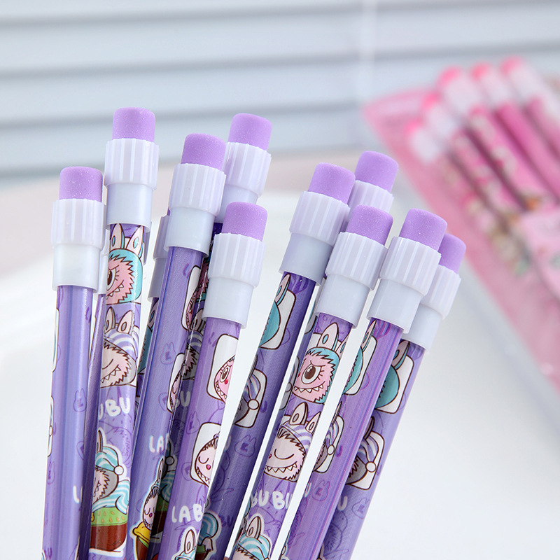 HB okrugle drvene olovke – set za početnike, crtani dizajn za djecu, osnovna škola