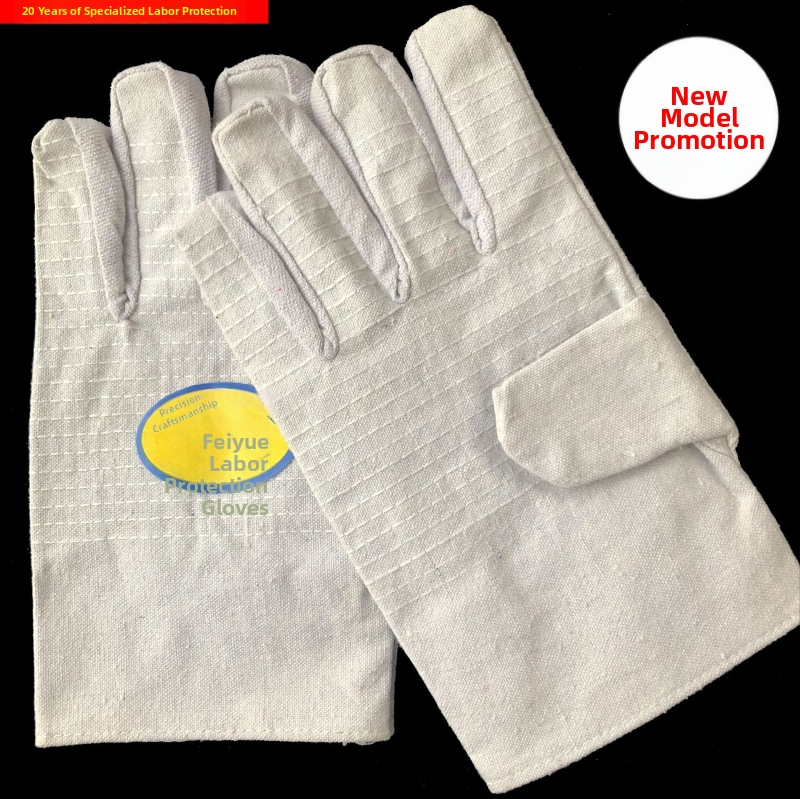 Plátené zváracie rukavice – 24 riadkov odolné voči opotrebeniu, zosilnené, dvojvrstvová ochrana