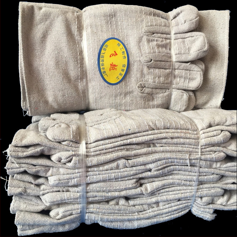 Plátené zváracie rukavice – 24 riadkov odolné voči opotrebeniu, zosilnené, dvojvrstvová ochrana