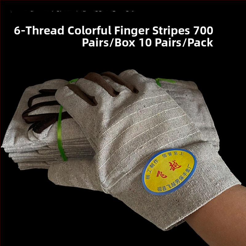 Plátené zváracie rukavice – 24 riadkov odolné voči opotrebeniu, zosilnené, dvojvrstvová ochrana