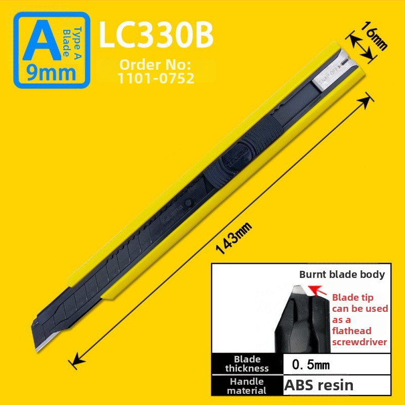 Tajima univerzálny nož s 9 mm automatickým uzamknutím, ABS rukoväť – modely LC305P/LC301B/LC303B