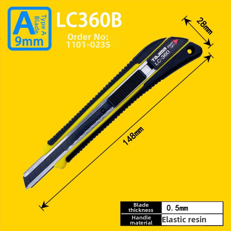 Tajima univerzálny nož s 9 mm automatickým uzamknutím, ABS rukoväť – modely LC305P/LC301B/LC303B