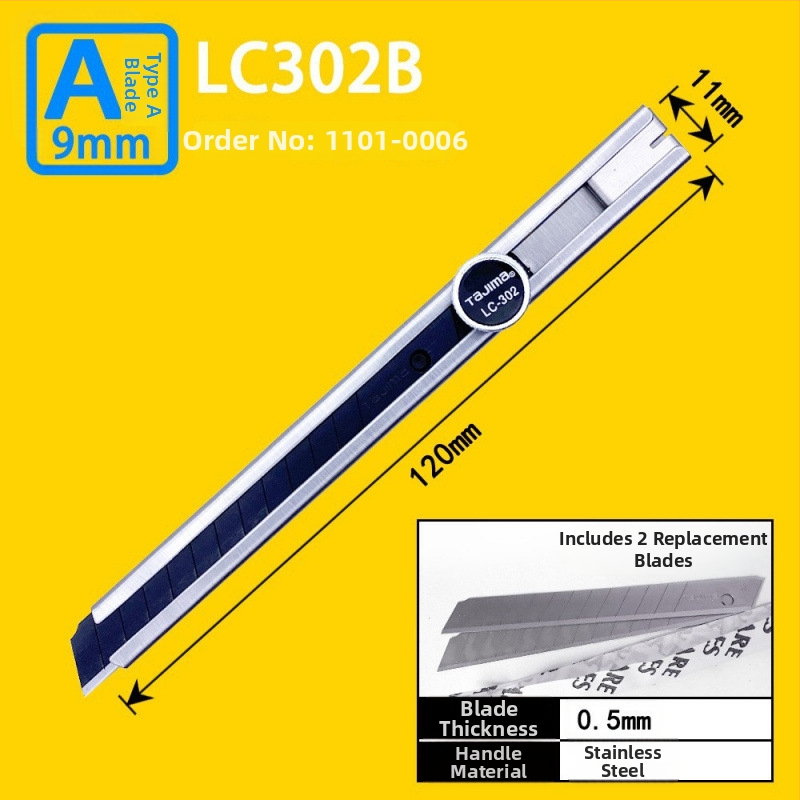 Tajima univerzálny nož s 9 mm automatickým uzamknutím, ABS rukoväť – modely LC305P/LC301B/LC303B