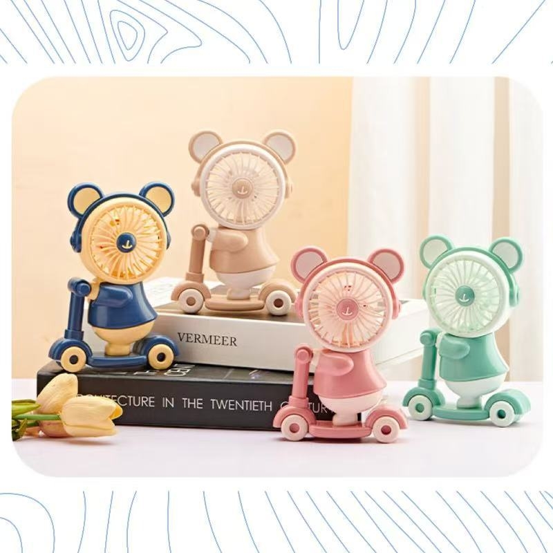 Mini USB stolni ventilator s noćnim svjetlom, 5 lopatica, 3 brzine, podesivi kut, ugrađena baterija