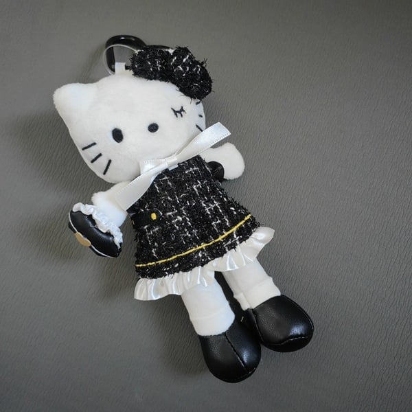 Plišana mačkica s dugim nogama, privjesak za torbu, PP pamuk punjenje, super mekan kratki pliš, za uzrast 14+