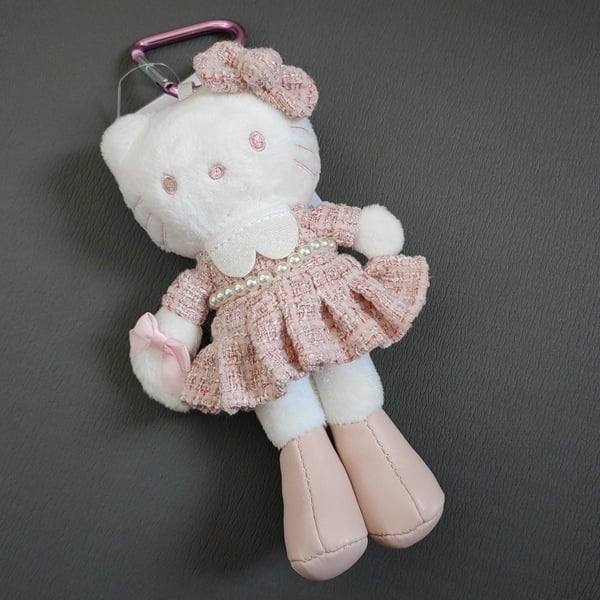 Plišana mačkica s dugim nogama, privjesak za torbu, PP pamuk punjenje, super mekan kratki pliš, za uzrast 14+