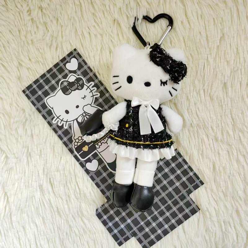 Plišana mačkica s dugim nogama, privjesak za torbu, PP pamuk punjenje, super mekan kratki pliš, za uzrast 14+