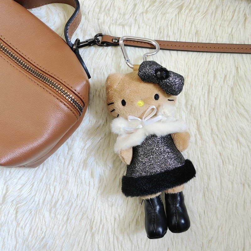 Plišana mačkica s dugim nogama, privjesak za torbu, PP pamuk punjenje, super mekan kratki pliš, za uzrast 14+