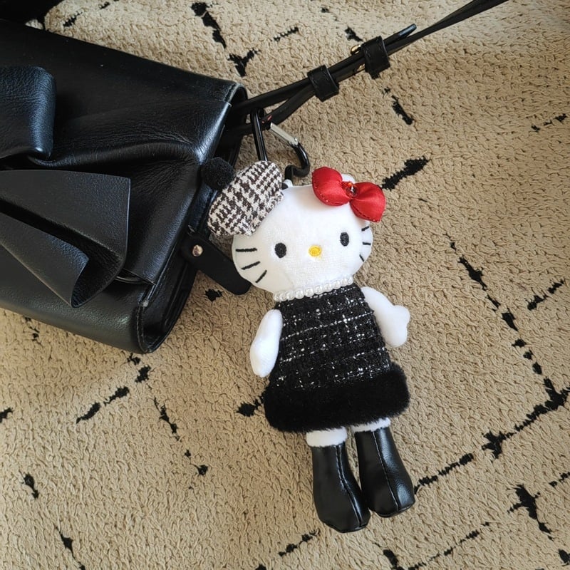 Plišana mačkica s dugim nogama, privjesak za torbu, PP pamuk punjenje, super mekan kratki pliš, za uzrast 14+