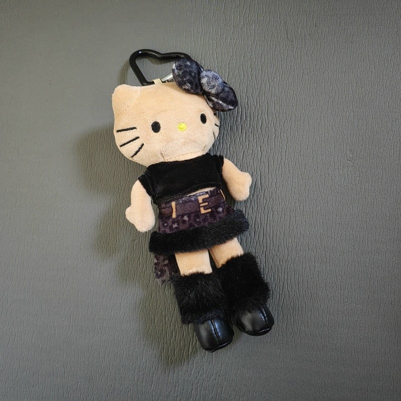 Plišana mačkica s dugim nogama, privjesak za torbu, PP pamuk punjenje, super mekan kratki pliš, za uzrast 14+