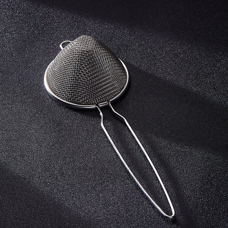 BARSOUL Háromszögletű Kétszintes Koktél Szűrő Finom Hálóval és Jégkanállal, 304 Rozsdamentes Acélból, Modern Minimalista Stílus