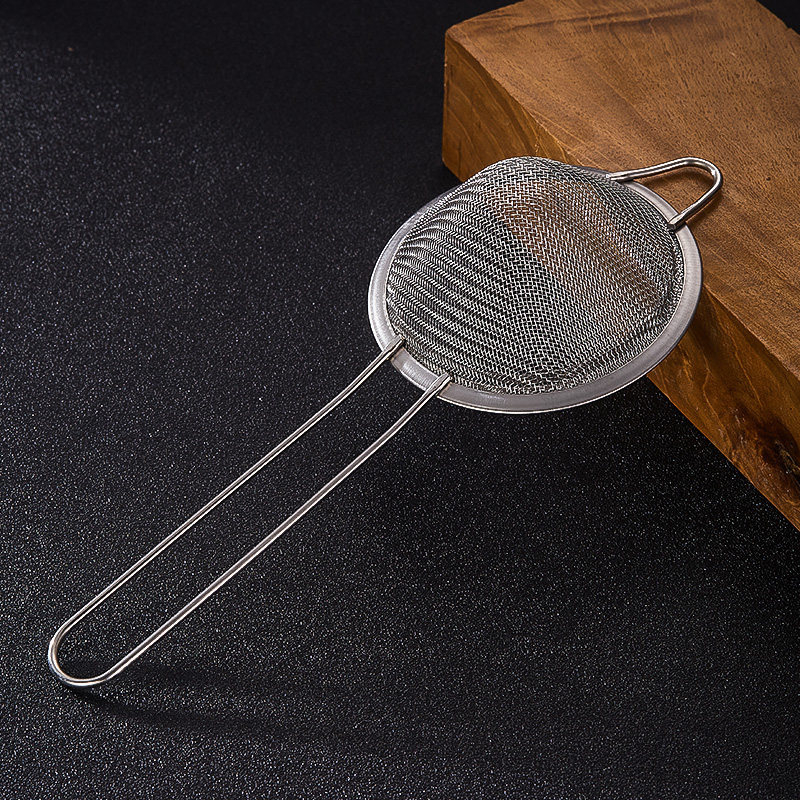 BARSOUL Háromszögletű Kétszintes Koktél Szűrő Finom Hálóval és Jégkanállal, 304 Rozsdamentes Acélból, Modern Minimalista Stílus