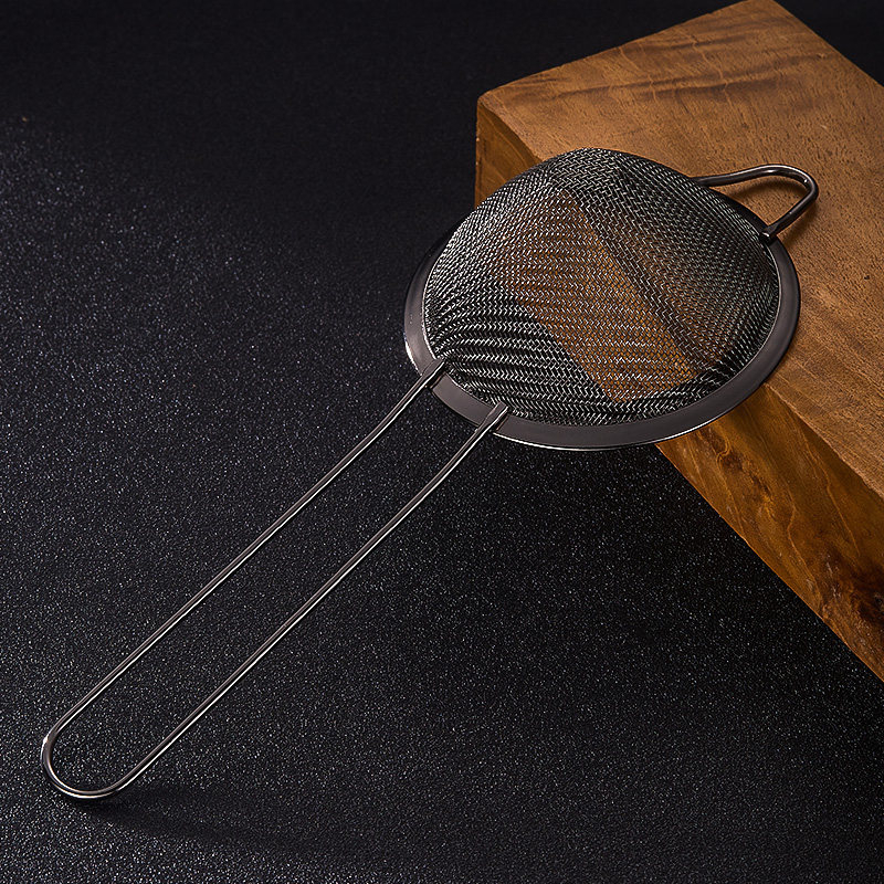 BARSOUL Háromszögletű Kétszintes Koktél Szűrő Finom Hálóval és Jégkanállal, 304 Rozsdamentes Acélból, Modern Minimalista Stílus