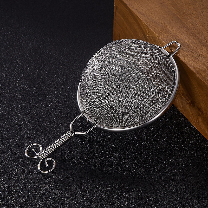 BARSOUL Háromszögletű Kétszintes Koktél Szűrő Finom Hálóval és Jégkanállal, 304 Rozsdamentes Acélból, Modern Minimalista Stílus