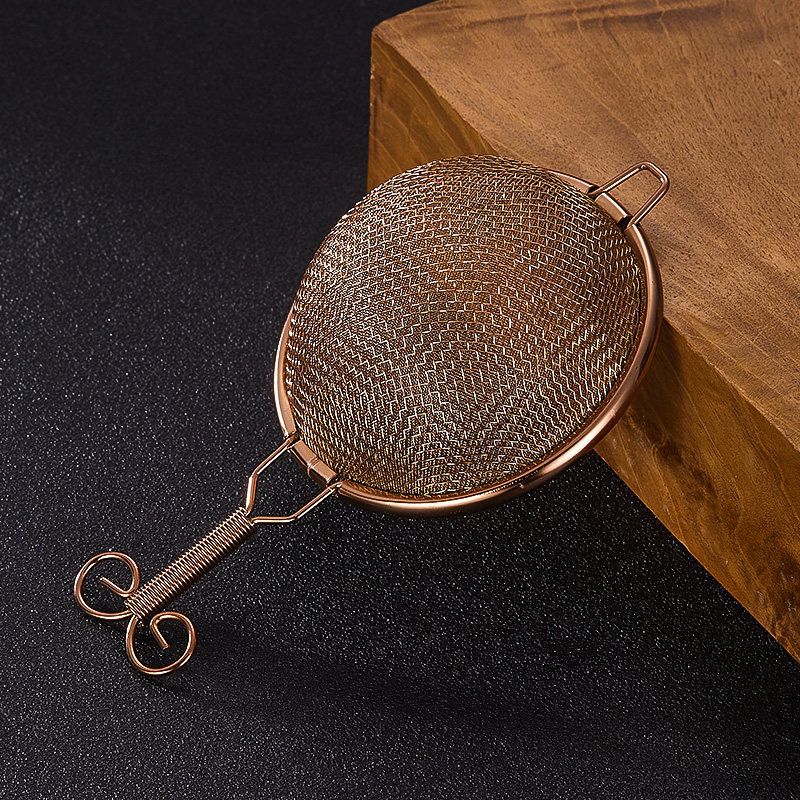 BARSOUL Háromszögletű Kétszintes Koktél Szűrő Finom Hálóval és Jégkanállal, 304 Rozsdamentes Acélból, Modern Minimalista Stílus