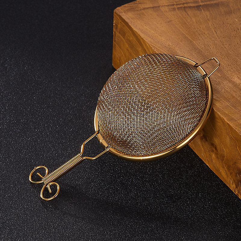 BARSOUL Háromszögletű Kétszintes Koktél Szűrő Finom Hálóval és Jégkanállal, 304 Rozsdamentes Acélból, Modern Minimalista Stílus