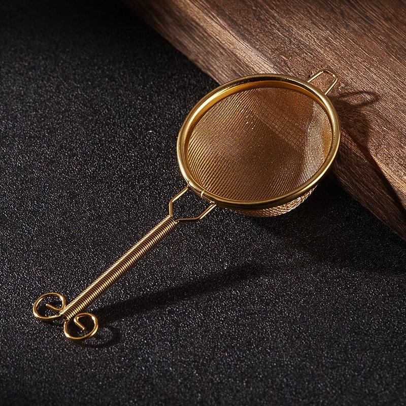 BARSOUL Háromszögletű Kétszintes Koktél Szűrő Finom Hálóval és Jégkanállal, 304 Rozsdamentes Acélból, Modern Minimalista Stílus