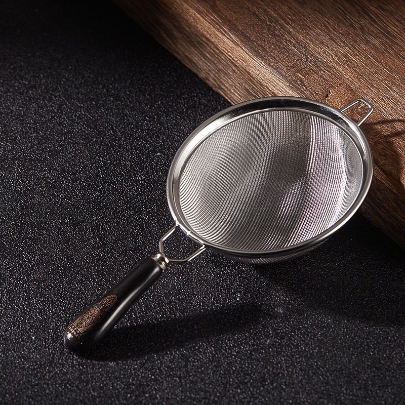 BARSOUL Háromszögletű Kétszintes Koktél Szűrő Finom Hálóval és Jégkanállal, 304 Rozsdamentes Acélból, Modern Minimalista Stílus