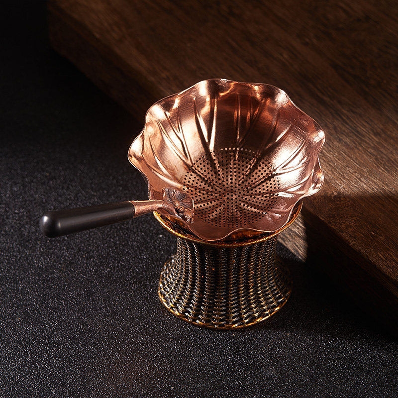 BARSOUL Háromszögletű Kétszintes Koktél Szűrő Finom Hálóval és Jégkanállal, 304 Rozsdamentes Acélból, Modern Minimalista Stílus