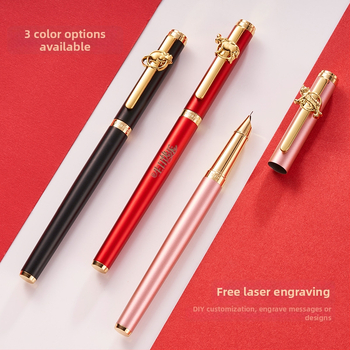 Zodijak nalivpero WZ-612 u poklon kutiji, metalno kućište, rotacijski sustav apsorpcije tintom, standardna vrh pera, logo tiskano